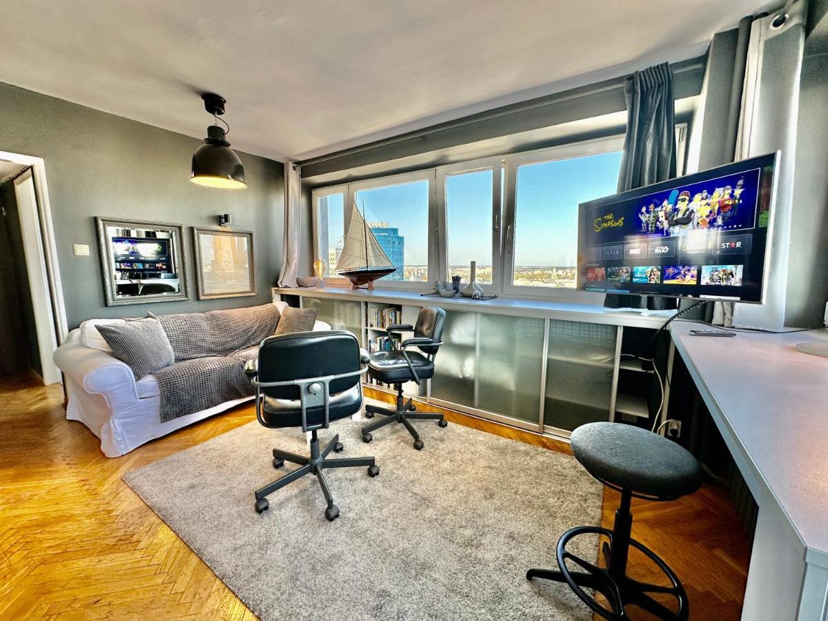 Super Apartament Grey Centrum 2X Metro Fast Wifi 300 Mbs Netflix Appletv Smarttv Spotify Panorama Miasta Warszawa Eksteriør billede