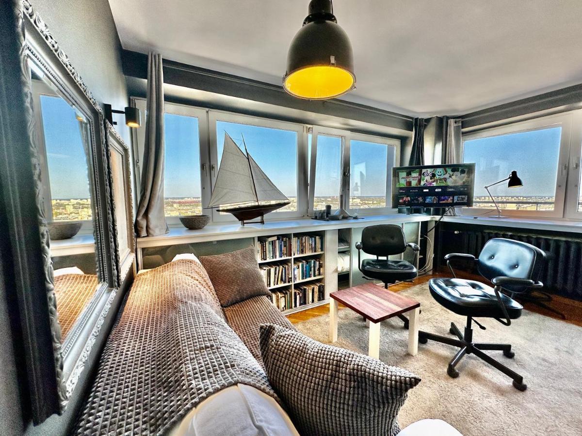 Super Apartament Grey Centrum 2X Metro Fast Wifi 300 Mbs Netflix Appletv Smarttv Spotify Panorama Miasta Warszawa Eksteriør billede