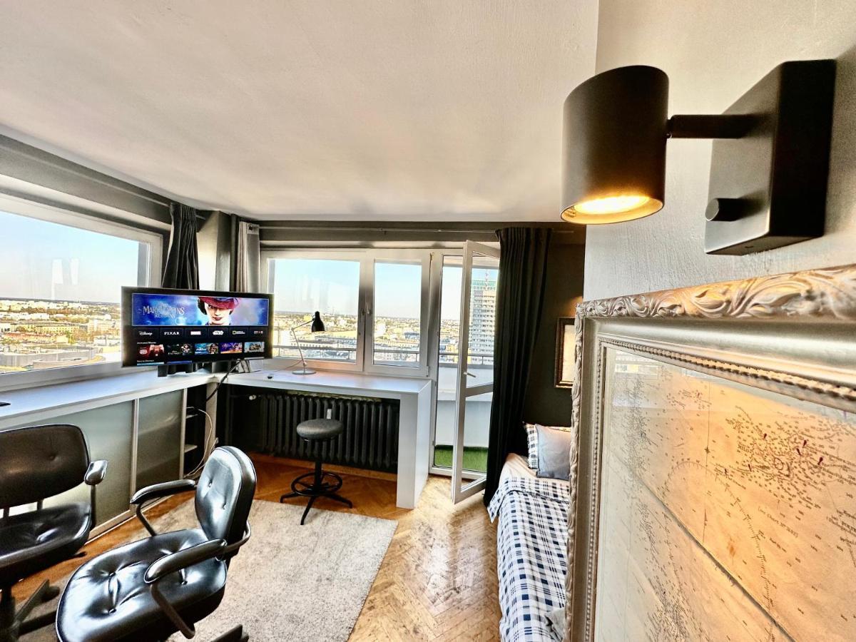 Super Apartament Grey Centrum 2X Metro Fast Wifi 300 Mbs Netflix Appletv Smarttv Spotify Panorama Miasta Warszawa Eksteriør billede