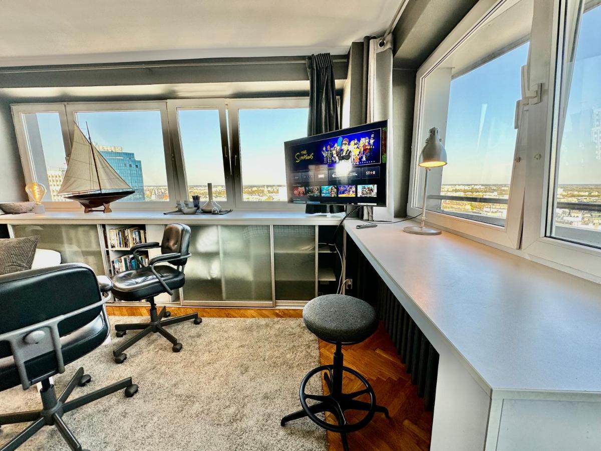 Super Apartament Grey Centrum 2X Metro Fast Wifi 300 Mbs Netflix Appletv Smarttv Spotify Panorama Miasta Warszawa Eksteriør billede